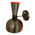 Vintage Herda Wall Mounted Lamp - Model: Diabolo - Champagne Metal Exterior, Orange On The Inside thumbnail 1