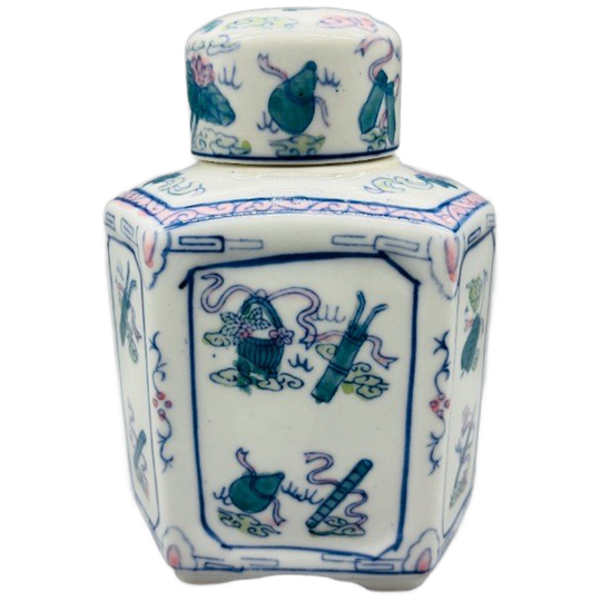 Chinees Pastel Porselein Gemberpot Theebus 60's 1