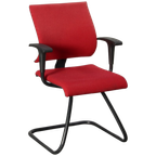Ahrend 240 Vergaderstoel, Bordeaux Rood, Sledeframe thumbnail 1
