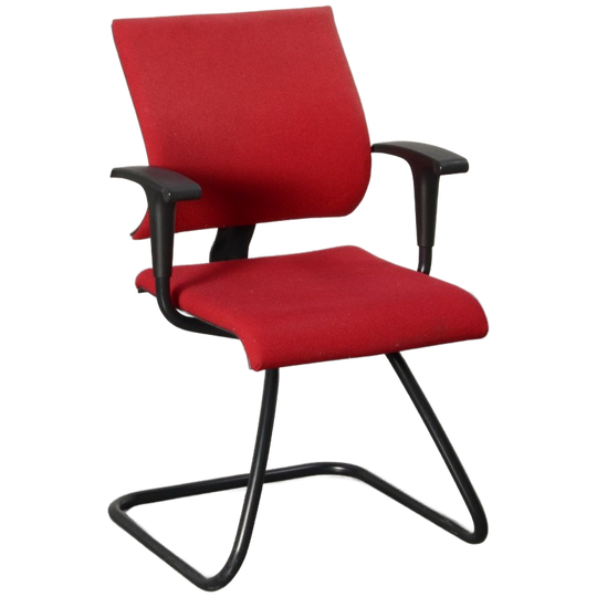Ahrend 240 Vergaderstoel, Bordeaux Rood, Sledeframe 1