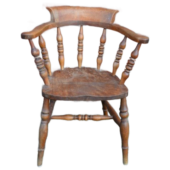Captain Chair Windsor Bureaustoel Mahoniehout Antiek 1