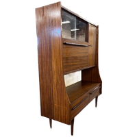Vintage Houten Kast Met Vitrine Gedeelte / Barkast