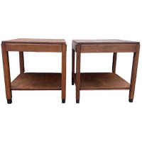 Set Van 2 Bijna Identieke Eiken Tafels Met Onderblad 61 Cm Hoog
