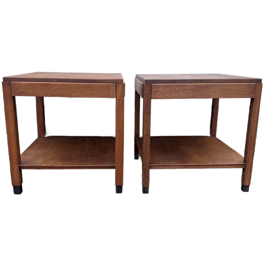 Set Van 2 Bijna Identieke Eiken Tafels Met Onderblad 61 Cm Hoog 1