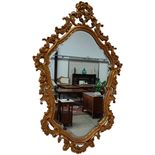 Vintage Barok Brocante Rococo Spiegel Schouwspiegel Facet 13 1