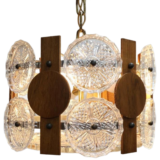Deense Hanglamp | Vintage | Teak | Glas 1
