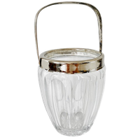 Vintage Rvs Ijsemmer Craquelé Glas De Meyere 1950’s