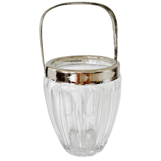 Vintage Rvs Ijsemmer Craquelé Glas De Meyere 1950’s 1