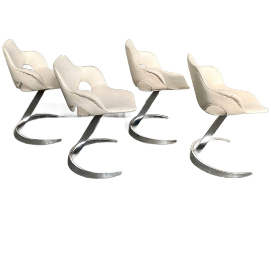 Set Van 4 Boris Tabacoff "scimitar" Armstoelen - Jaren 70 1