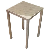 Vintage Stalen Vierkant Bijzettafel, Plantentafel, Nachtkast