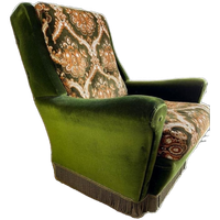 Vintage Mosgroene Fauteuil / Eenzit