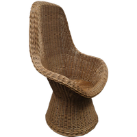 Vintage Wicker Hoge Rieten Kuipstoel
