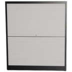 Kinnarps Roldeurkast, Zwart, 138,5 X 120 Cm, Incl, 2 Legborden, Verticale Deuren thumbnail 1