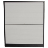 Kinnarps Roldeurkast, Zwart, 138,5 X 120 Cm, Incl, 2 Legborden, Verticale Deuren