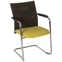 Haworth Comforto D5568 Vergaderstoel, Groen / Mesh, Sledeframe