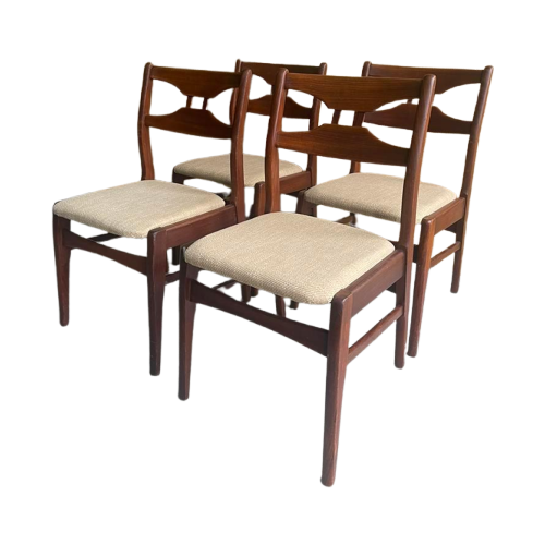 Set Teak Vintage Eetkamerstoelen Bako Deens Design