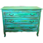 Een Artistieke Blauw Groene Ladekast thumbnail 1