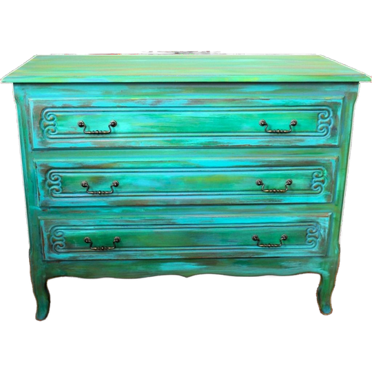 Een Artistieke Blauw Groene Ladekast 1
