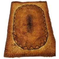 Vintage Wollen Vloerkleed Okergeel Oranje Bruin 137X197 Wol
