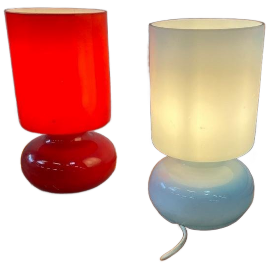 Vintage Glazen Mini Tafellampje / Nachtlampje Lykta Ikea 1