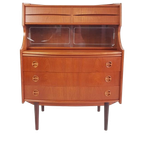 Vintage Deense Secretaire Teak Arne Vodder Kast Bureau thumbnail 1