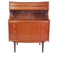 Vintage Deense Secretaire Teak Arne Vodder Kast Bureau