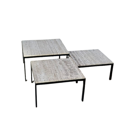 Vintage Mimi-set Met Travertin Bladen 1