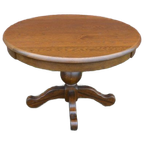 Ronde / Langwerpige Uittrek Eettafel Massief Eiken Donker thumbnail 1