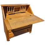 Symmetrical / Solid Oak Desk / Secretaire / Secretary With Drawers thumbnail 1