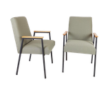 Setprijs!! 2 Vintage Stoelen Groen | Metalen Frame Groen thumbnail 1