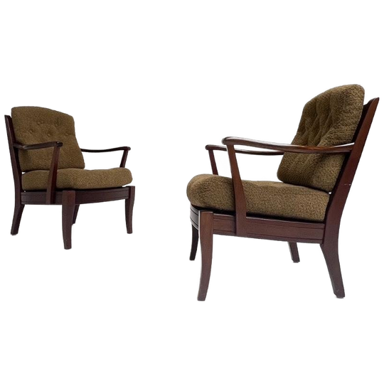 Opnieuw Gestoffeerde Zweedse Fauteuil Van Engens, 1970's 1