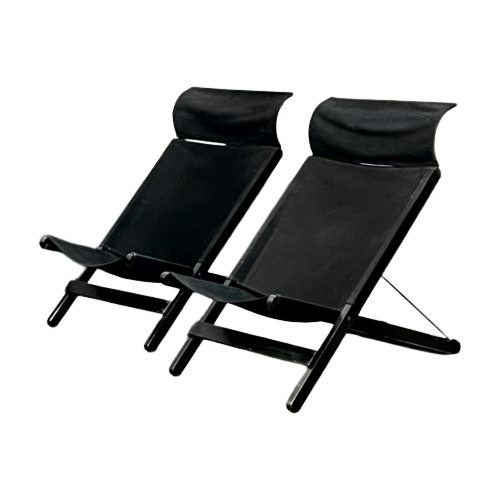 Two Foldable Lounge Chairs By Tord Björklund For Ikea, 1991