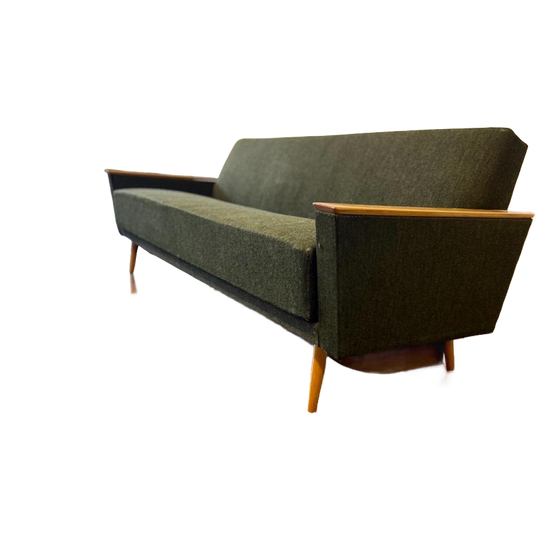 Vintage Groene Zetel / Slaapbank / Canapé 1