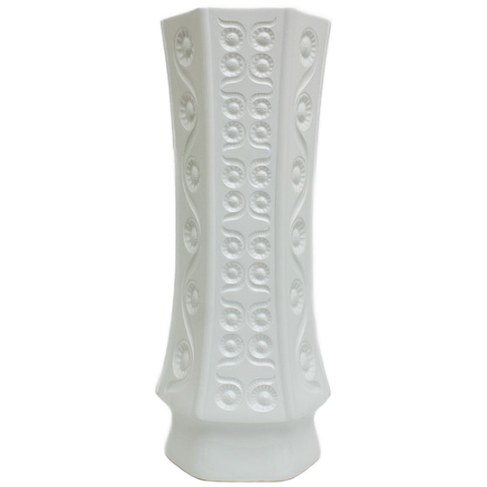 Witte Porseleinen Bavaria Arzberg Vloervaas Zonnebloemen Decor 1077-62 1