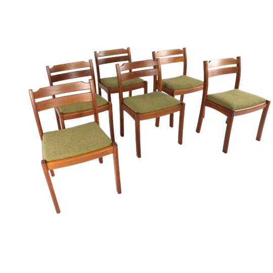 Set 6 dyrlund Stoelen 'sentved' Vintage Deens New Upholstered 1