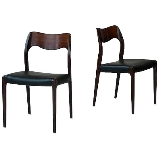 Niels Otto Moller 71 Eetkamerstoelen 3x Vintage Prijs P/stuk 1
