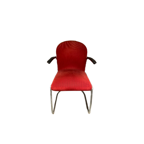 Gispen Stoelen Eetkamerstoelen Rood Buisframe Fauteuil