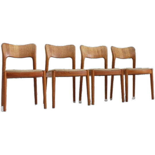 4 Vintage Deense Eetkamer Stoelen Van Niels Koefoed 1