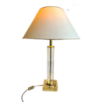 Glasstube & Brass Hollywood Regency Lamp thumbnail 1