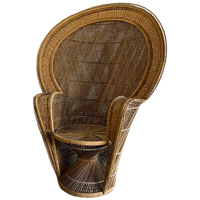 Vintage Pauwenstoel / Emmanuelle Stoel In Rotan