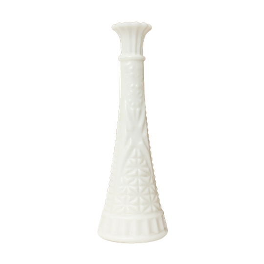 Vintage Anchor Hocking Vaas/kandelaar Van Wit Opaalglas 1