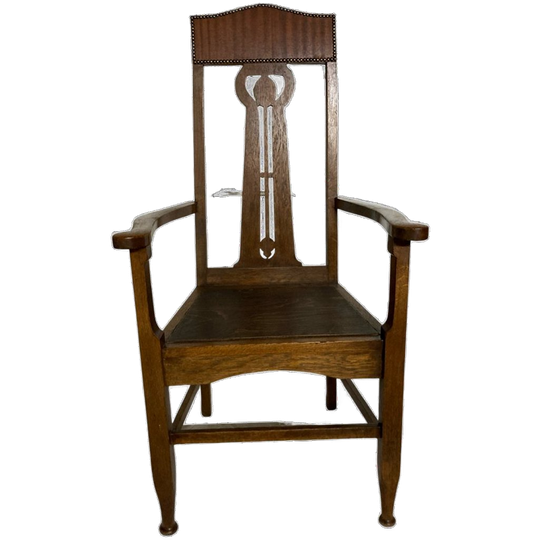 Eiken Armfauteuil Uit Arts And Crafts Periode 1