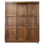 Vintage Industriële Houten Kast Met Schuifdeuren thumbnail 1