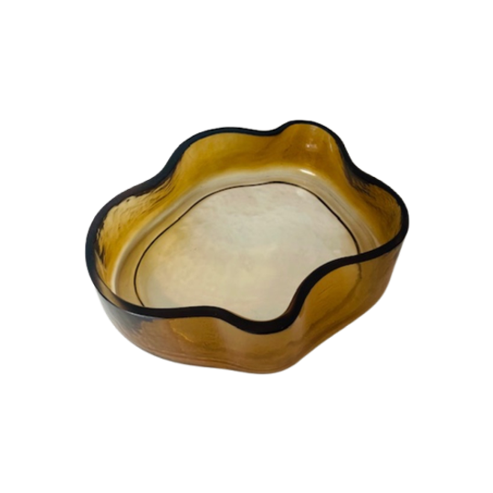 Amberkleurige Tray Dik Glas 1