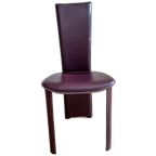 Set Van 4 Frag Italia Eetkamerstoelen – Aubergine Leer thumbnail 1