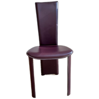 Set Van 4 Frag Italia Eetkamerstoelen – Aubergine Leer