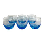 6X Waterglas / Sapglazen Blauw Laag thumbnail 1