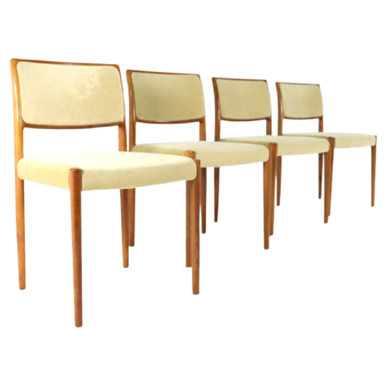 Set 4 Stoelen Niels O Möller Model 80 Eetkamerstoelen Vintage Teak 1