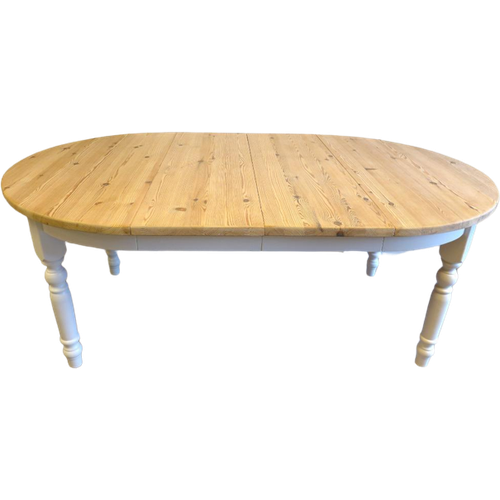 Prachtige Witte Landelijke Ronde Uitschuifbare Tafel 203 Cm