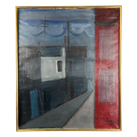 Olieverf Op Doek ‘straatbeeld’ – 1959